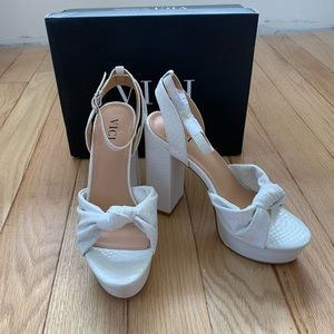 NIB - White Python Platform Heels